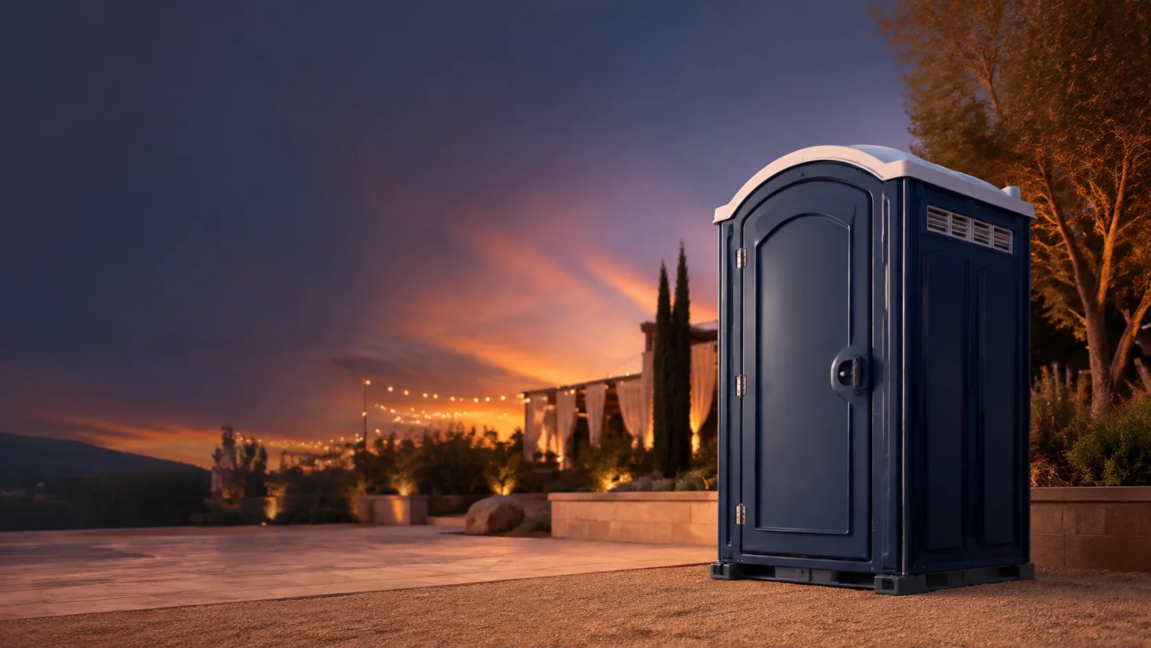 Portable restroom shown for rental planning in Nampa, ID